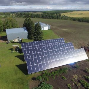large solar panels on Saskatchewan farm